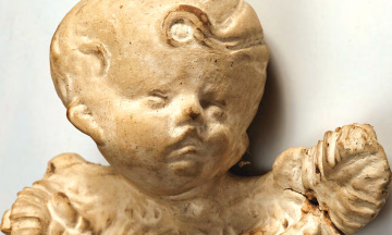 ІВАН ГЕОРГ ПІНЗЕЛЬ / херувим, друга пол. XVIII ст. дерево, левкас, різьба, 11.5х18х7.5, приватна колекція