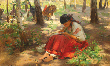 МИКОЛА ПИМОНЕНКО "У затінку" 1910-і, полотно, олія, 89.5х140, приватна збірка