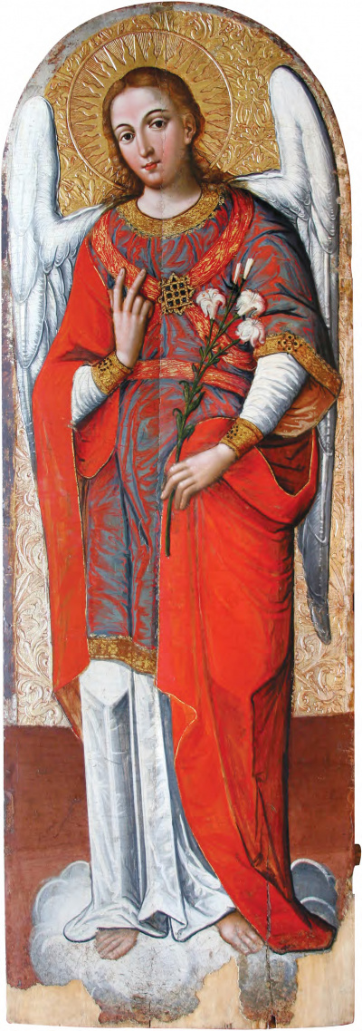 ІВАН РУТКОВИЧ. АРХАНГЕЛ ГАВРИЇЛ, 1697-1699 рр. дерево, левкас, темпера, 200х65, НМЛ