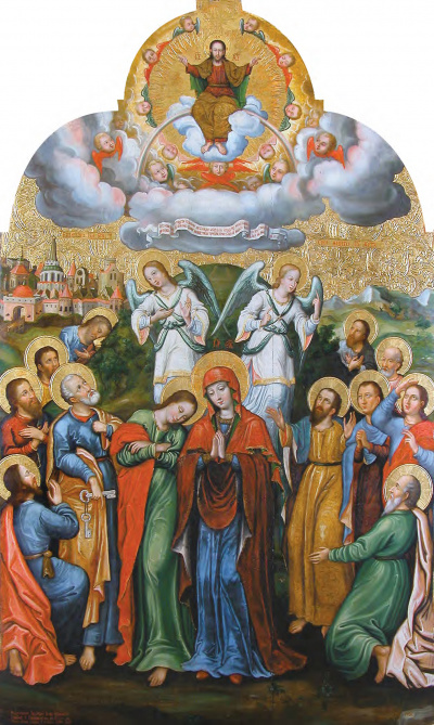 ЙОВ КОНДЗЕЛЕВИЧ. ВОЗНЕСІННЯ, 1705 р. дерево, левкас, темпера, 235х142, НМЛ ім. А. Шептицького