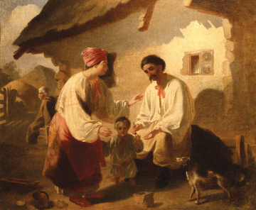  ТАРАС ШЕВЧЕНКО "Селянська  родина" 1843, полотно, олія, 60х72.5, НМТШ