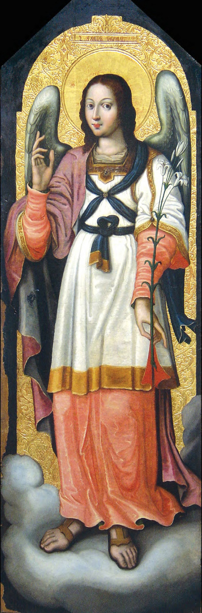 ІВАН РУТКОВИЧ. АРХАНГЕЛ ГАВРИЇЛ, 1697-1699 рр. дерево, левкас, темпера, 200х65, НМЛ