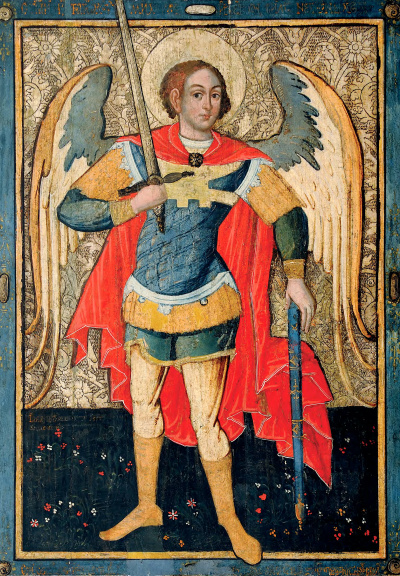  ІЛЛЯ БРОДЛАКОВИЧ ВИШЕНСЬКИЙ, АРХАНГЕЛ МИХАЇЛ, 1667 р. дерево, левкас, темпера, 102х80,5, ЗОХМ ім. Й. Бокшая