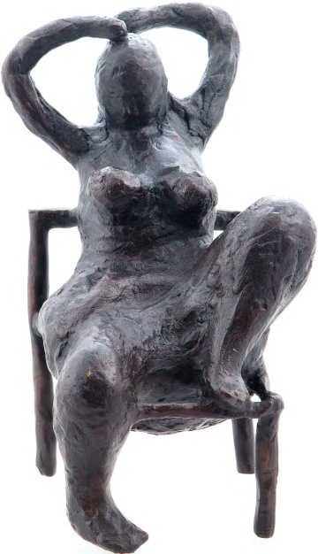 РОМАН ПЕТРУК "Жінка на кріслі", бронза, h18, приватна збірка