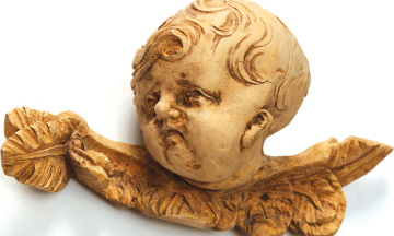 ІВАН ГЕОРГ ПІНЗЕЛЬ / херувим/ XVIII ст. дерево, левкас, різьба, 10.8х20.5, приватна колекція