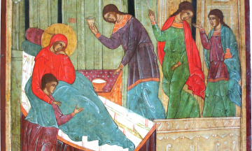 РіЗДВО БОГОРОДИЦі, ХV ст. дерево, левкас, темпера, 135х83, НМЛ